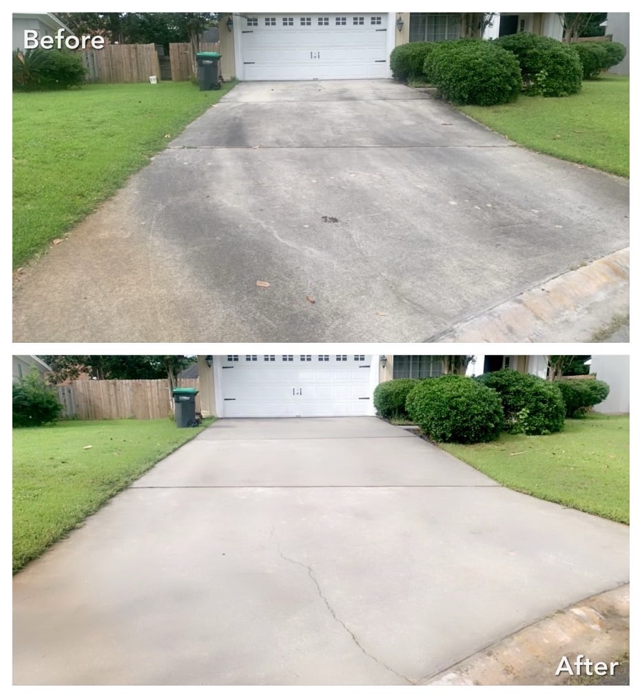 Professional Concrete Cleaning with Pressure Washing